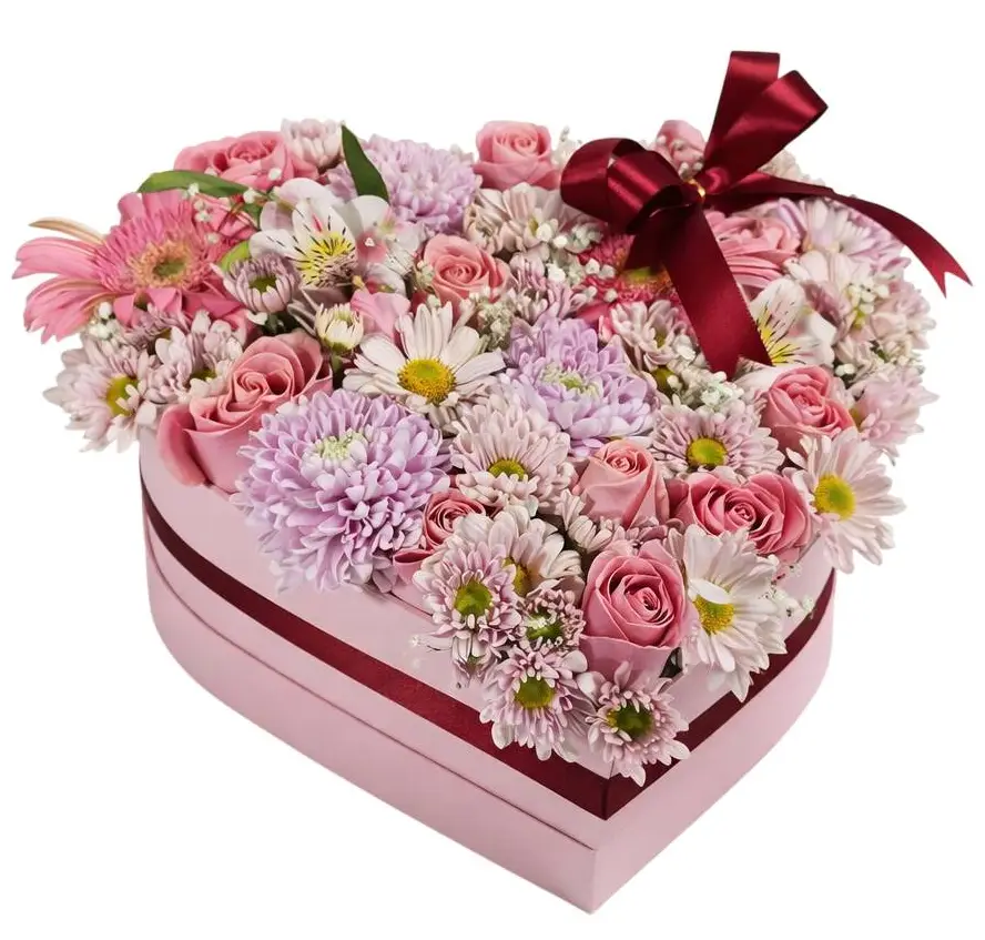 corazon con flores mixtas