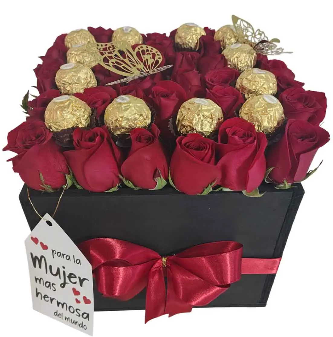 caja con 36 rosas y 12 chocolates ferrero: ¡Envío a domicilio! Encuentra las mejores flores y arreglos florales para cualquier ocasión