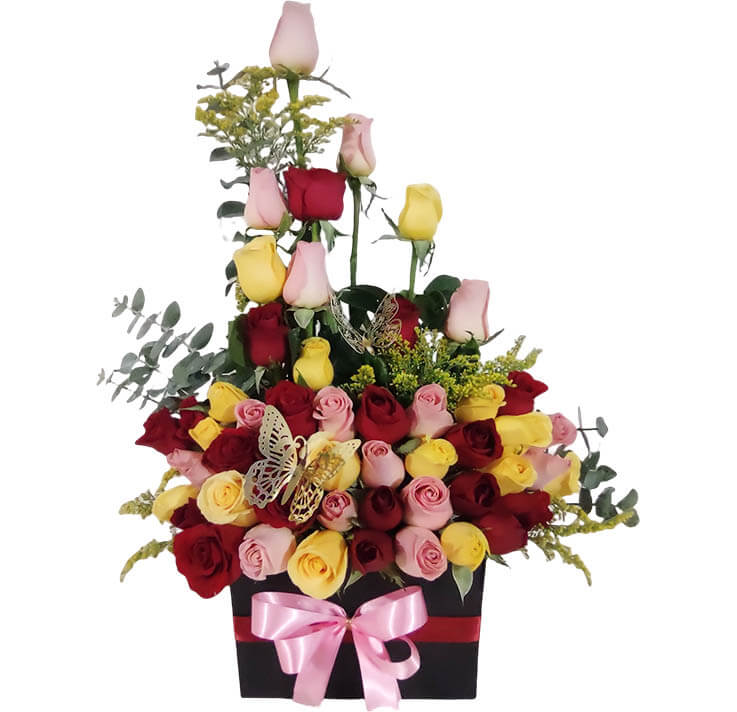 rosas amarillas,rosadas y rojas Florería en Veracruz y Boca del Río: ¡Envío a domicilio! Encuentra las mejores flores y arreglos florales para cualquier ocasión